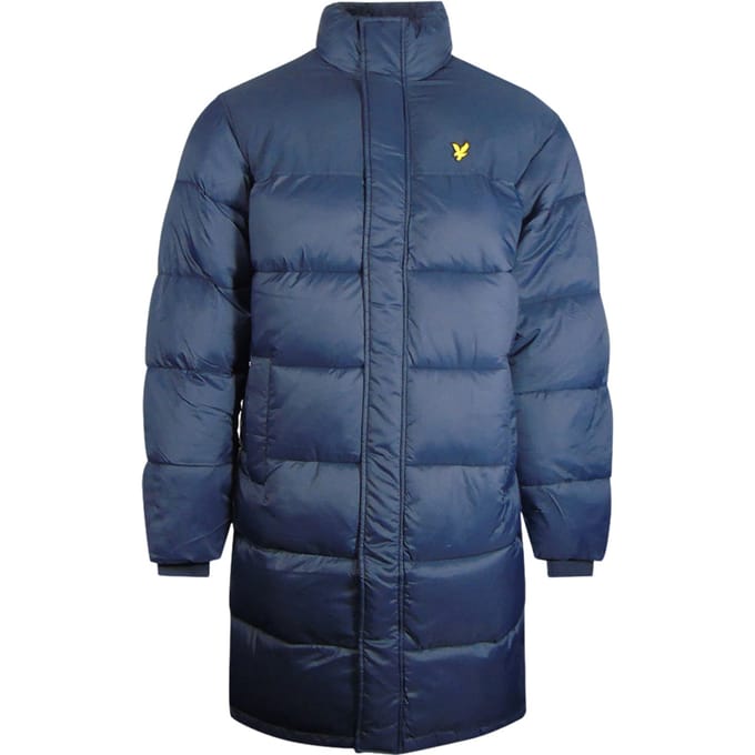 Lyle & Scott lang gewatteerd marineblauw pufferjack