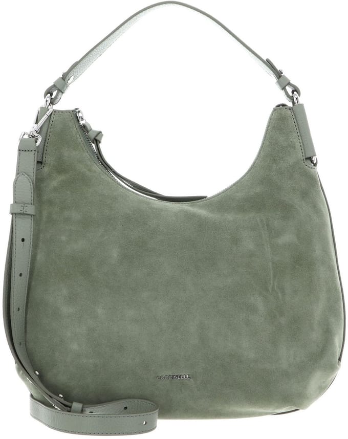 COCCINELLE Leren schoudertas Suede Leather Handbag Greenery / Greene mintgroen