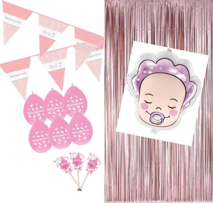 Feestpakket versiering - babyshower - MEISJE - 5 delig.