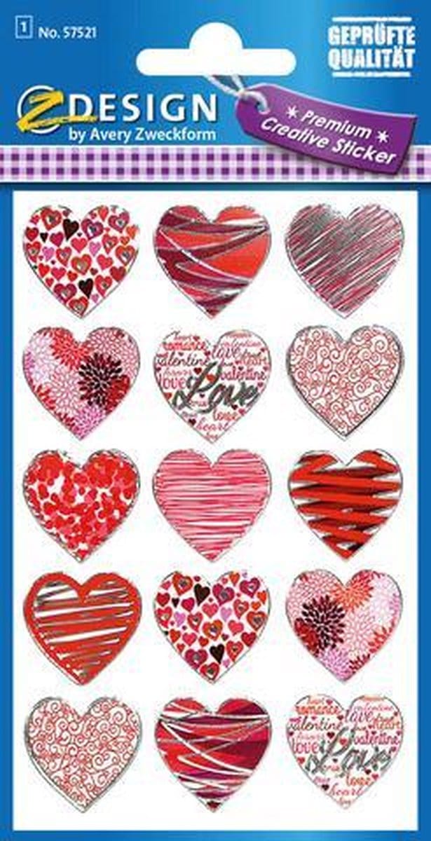 Avery Z-Design stickers hartjes 1 vel