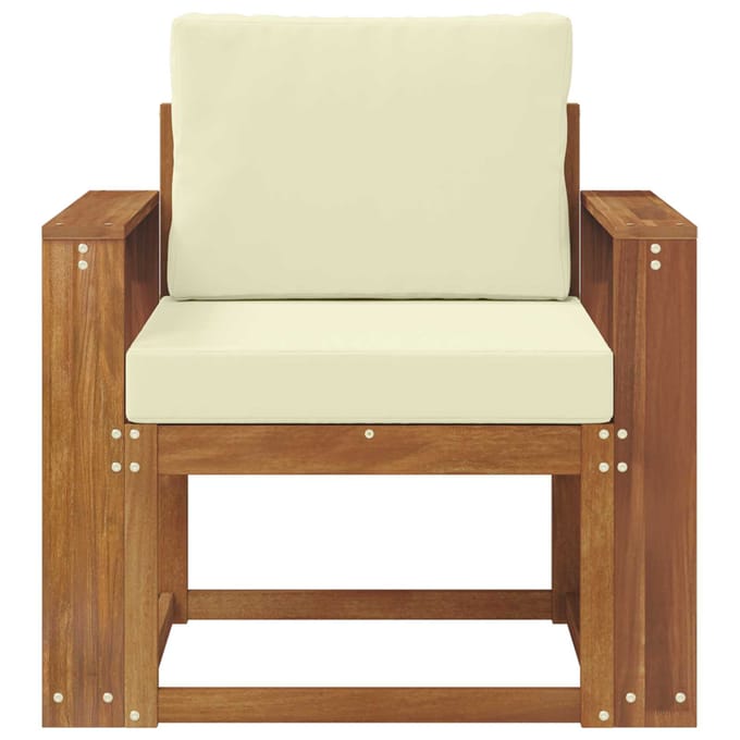 vidaXL - Buitensofa - Massief - Acacia - Hout - en - Polyester - Naturel