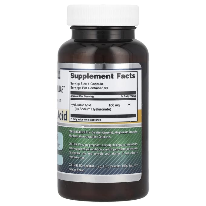 Hyaluronzuur, 100 mg, 60 capsules