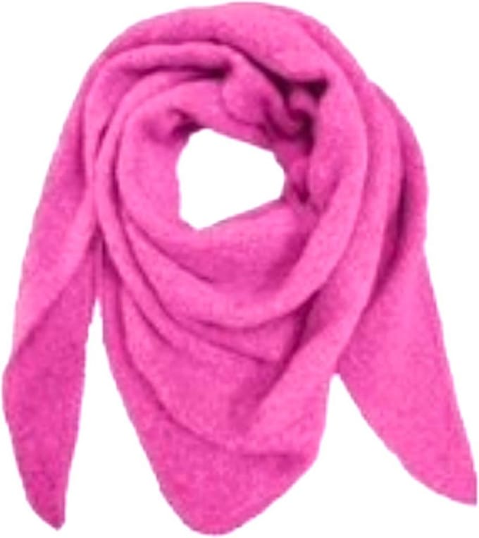 Warme Driehoekige Sjaal - Fuchsia/Roze - 195 x 80 cm (948841#)