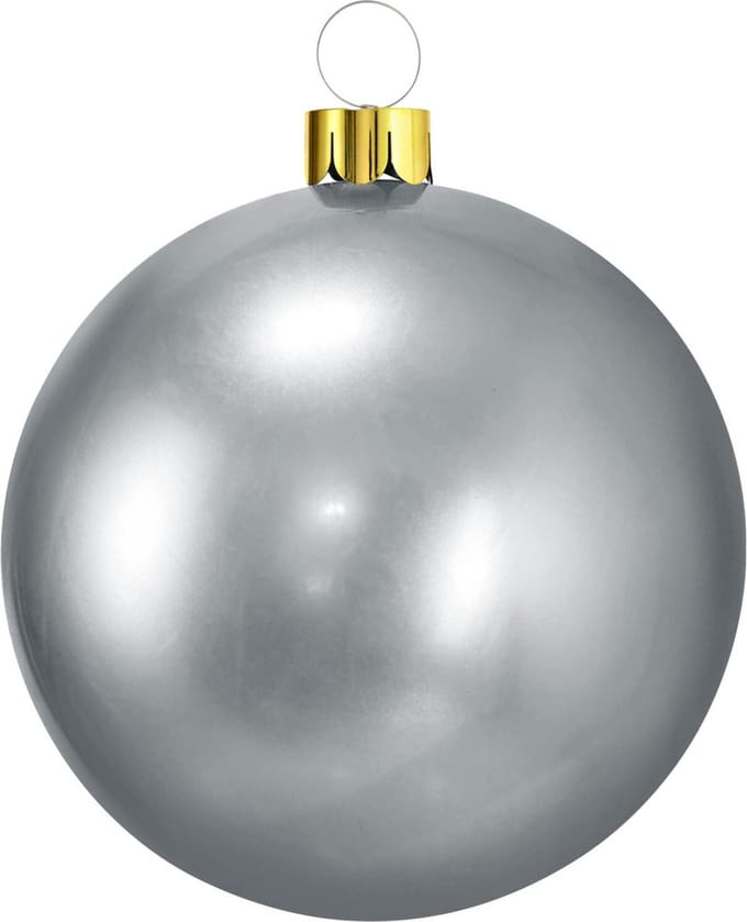Christmas Decoration mega grote kerstbal - 45 cm - zilver - opblaasbaar