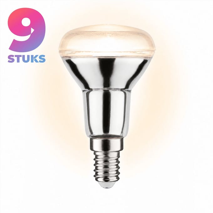 9x Reflector Gloeilamp E14 - 25W - Warm Wit Licht (2700K) - 150 lm - 1 jaar - Dimbaar - R50