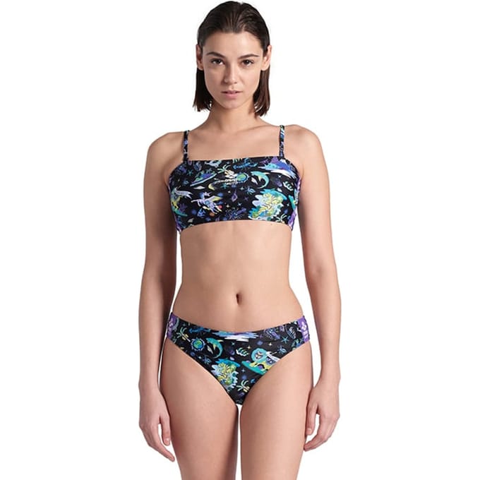 Arena Women's  Fun Planet Bikini Bandeau Black Multi Taglia: S | Bikini Outlet | Donna | Nero
