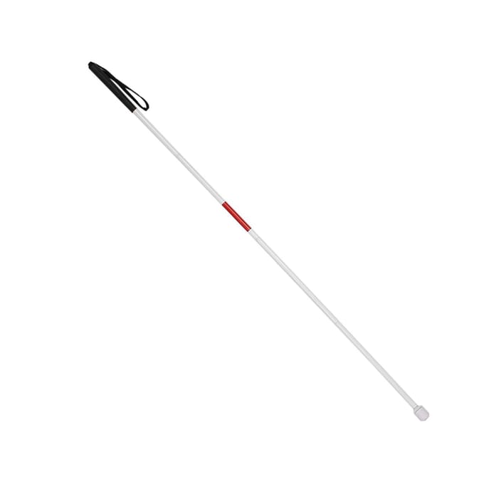 Canne pliante en alliage d'aluminium à 4 sections de 127 cm pour les aveugles white