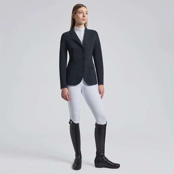 Cavalleria Toscana Women's Raw Cut Competition Jacket with buttons M Navy