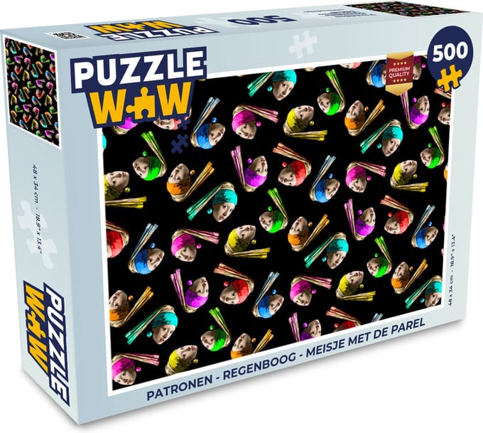 Puzzel Patronen - Regenboog - Meisje met de parel - Legpuzzel - Puzzel 500 stukjes
