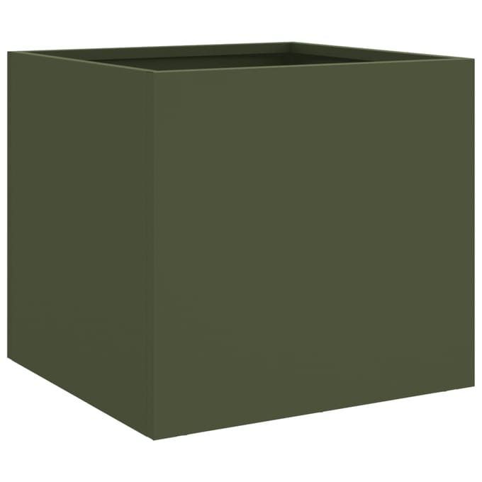 vidaXL - Plantenbak - 32x30x29 - cm - staal - olijfgroen