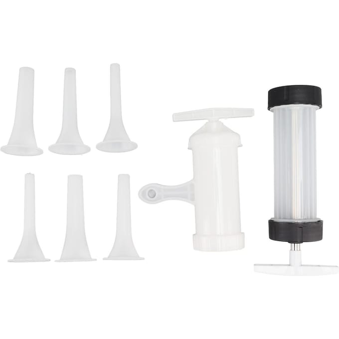 Worstmaker Set met 6 Koppen Worstvleesvullers Worststopper voor Restaurant Koken white
