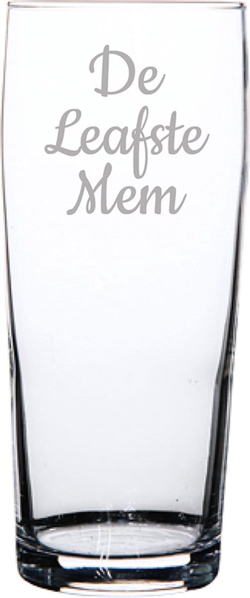 Gegraveerde bierfluitje 19cl De Leafste Mem