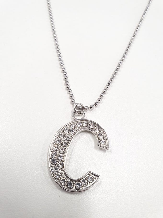 Ketting Met Letter Diamand - C