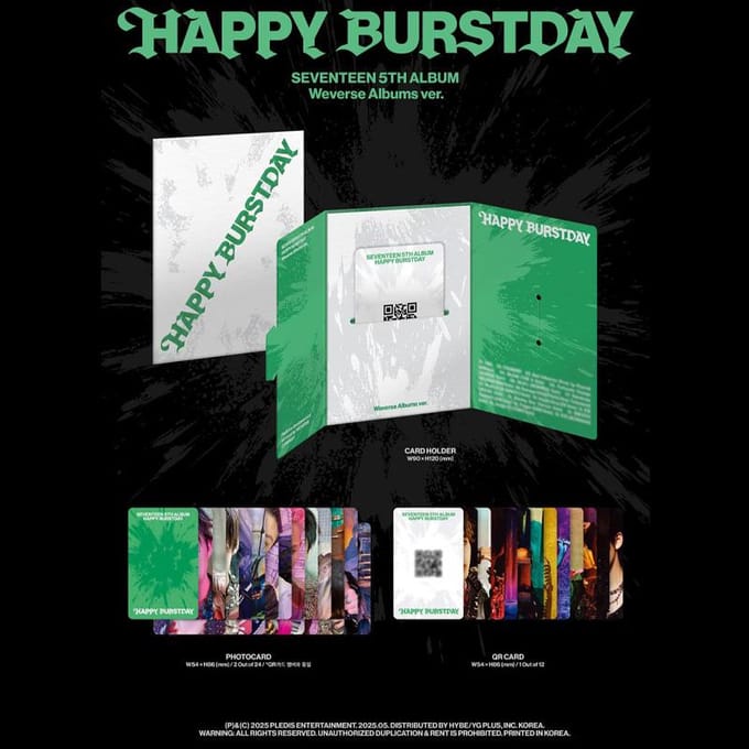 [PRÉCOMMANDE] SEVENTEEN – 5e album 'HAPPY BURSTDAY' (Weverse Albums ver.) 1pcs white