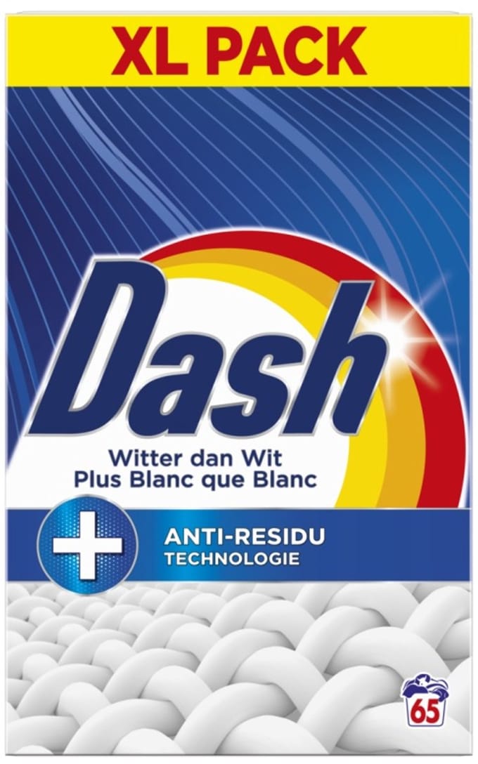 Dash Witter dan Wit Waspoeder - 65 Wasbeurten - Anti Residu Technologie