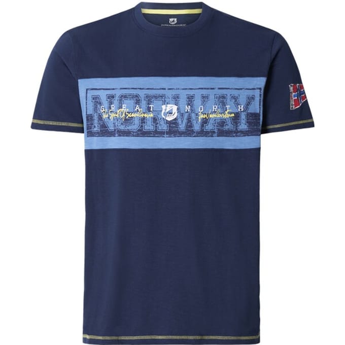 Jan Vanderstorm herren T-Shirt - 80/82 - donkerblauw - Plus Size