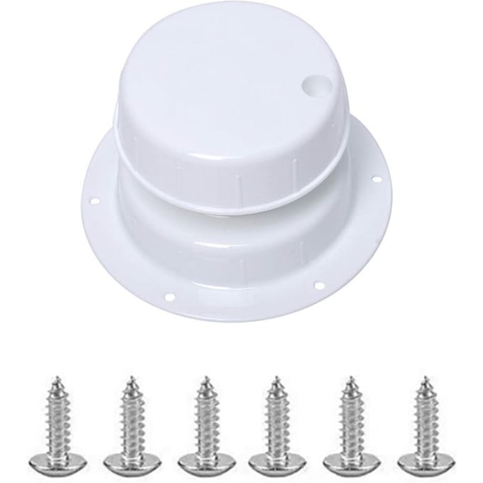 RV Riool Ontluchting Kap Kit Kanaal Ontluchting Deksel met Schroeven voor Camper Trailer Motorhome, Wit wit
