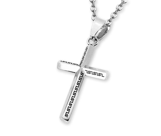 Montebello Ketting Cachel - 316L Staal - Kruis - 37x20mm - 50cm