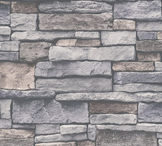NATUURSTEEN BEHANG | industrieel - Grijs Beige Bruin - A.S. Création Elements 2