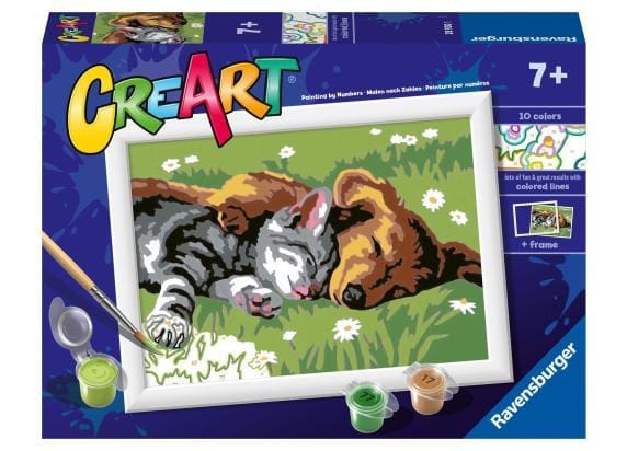 Ravensburger CreArt Sleeping Cats and Dogs - Schilderen op nummer voor kinderen