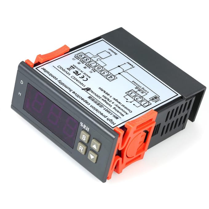10A 220V Mini Digitale Luchtvochtigheidsregelaar Meetbereik 1% ~ 99% met Sensor 1