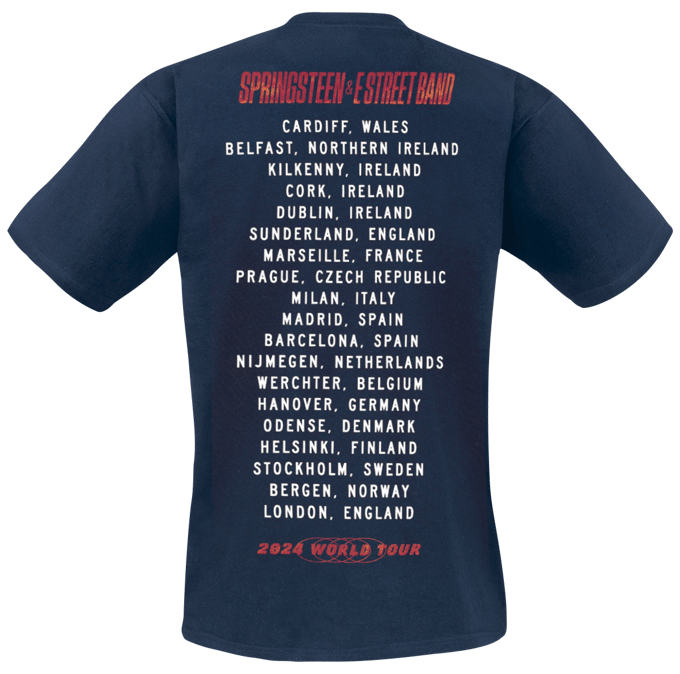 Bruce Springsteen T-shirt - Guitar - S tot XXL - voor Mannen - navy