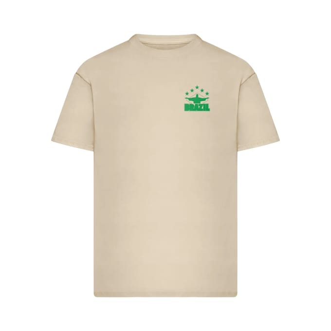 Mister Tee - Iconic Brazil Oversize Heren Tshirt - S - Creme
