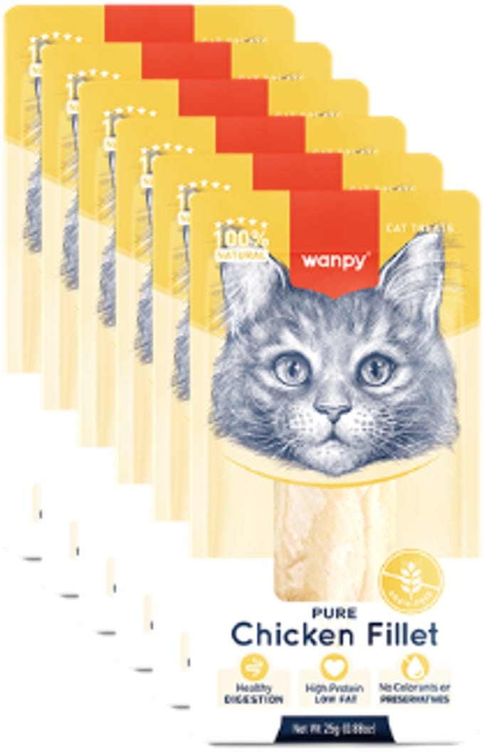 Wanpy - Kipfilet puur - voor kat - 6x 25 gram