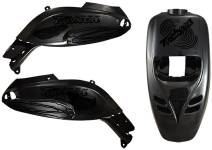 Piaggio Typhoon Stickerset - Cyclone - Zwart