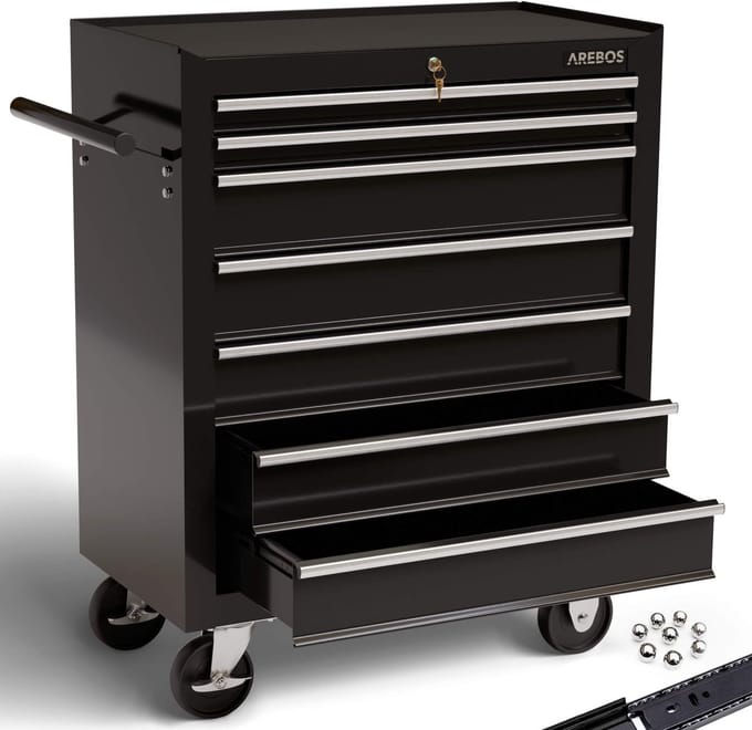 AREBOS - Gereedschapswagen Trolley - 7 Lades