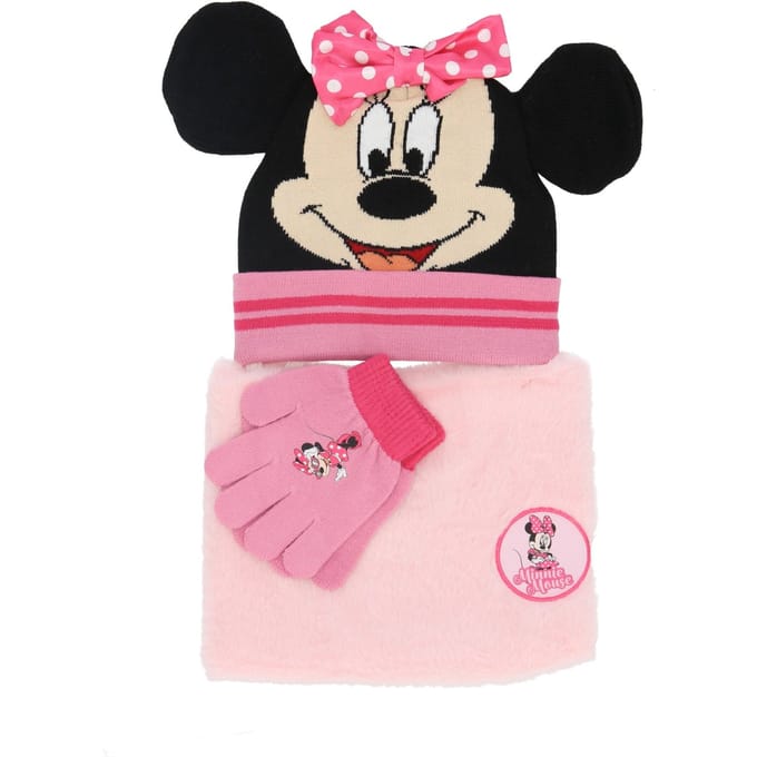 Minnie Mouse muts, sjaal en handschoenen