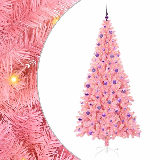 vidaXL - Kerstboom - Roze - 210 - cm - PVC