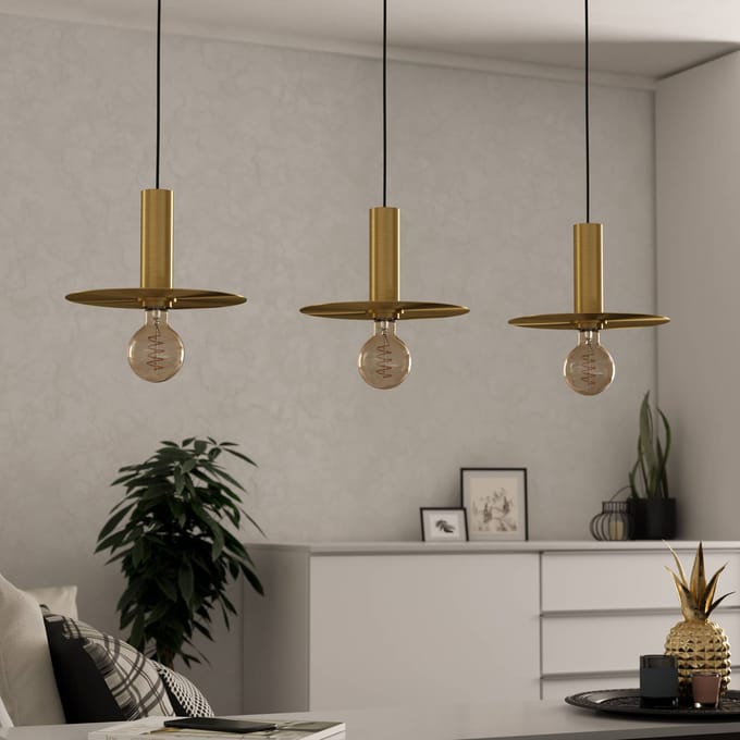 EGLO ESCANDELL long table pendant black/brushed brass