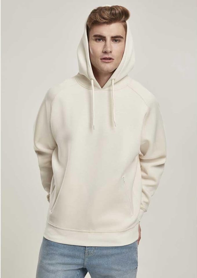Urban Classics - Raglan Zip Pocket Hoodie/trui - M - Creme