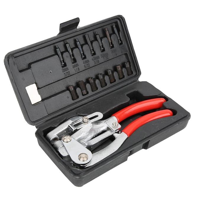 Kit de poinçonneuse manuelle en acier inoxydable, fer, plastique, pinces à perforer black