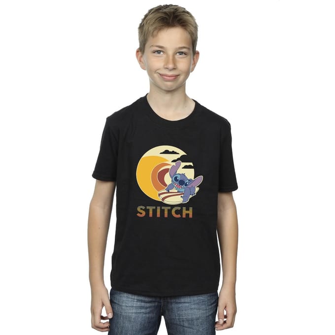 Disney Jongens Lilo & Stitch Summer Waves T-shirt (Zwart)