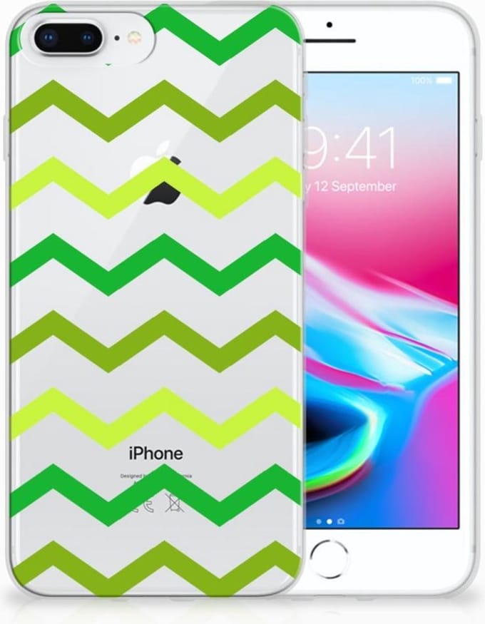 Apple iPhone 7 Plus | 8 Plus TPU bumper Zigzag Groen