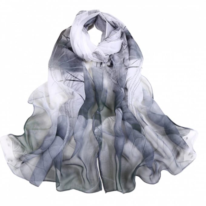 Sjaal- Polyester- 140x40 cm- Grijs - Charme Bijoux