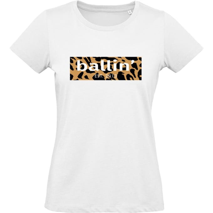 Ballin Est. 2013 - Dames Tee SS Panter Block Shirt - Wit - Maat M