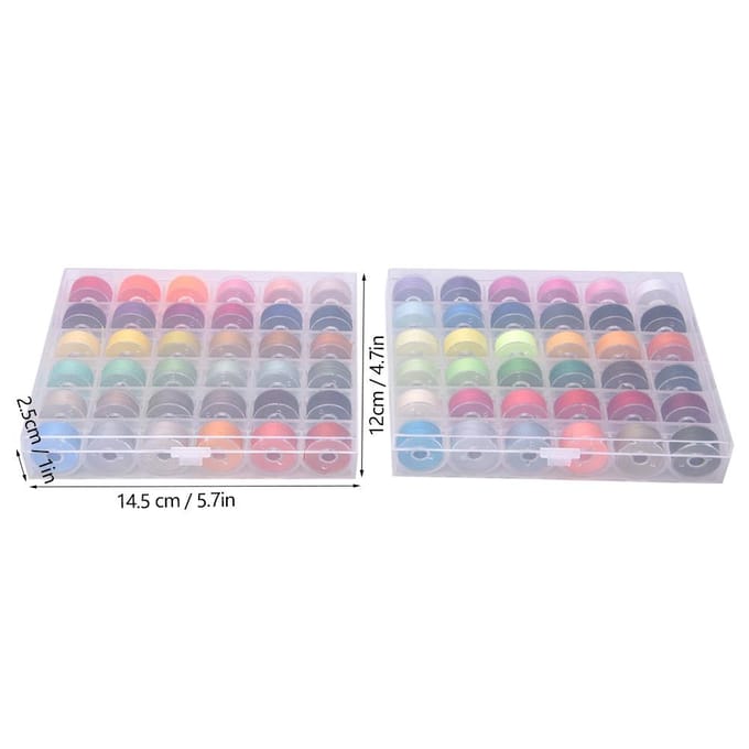 72 Kleuren Spoeldraad Transparant Hoge Kwaliteit met 2 Stuks Plastic Doos Naaimachine Accessoires72 gray