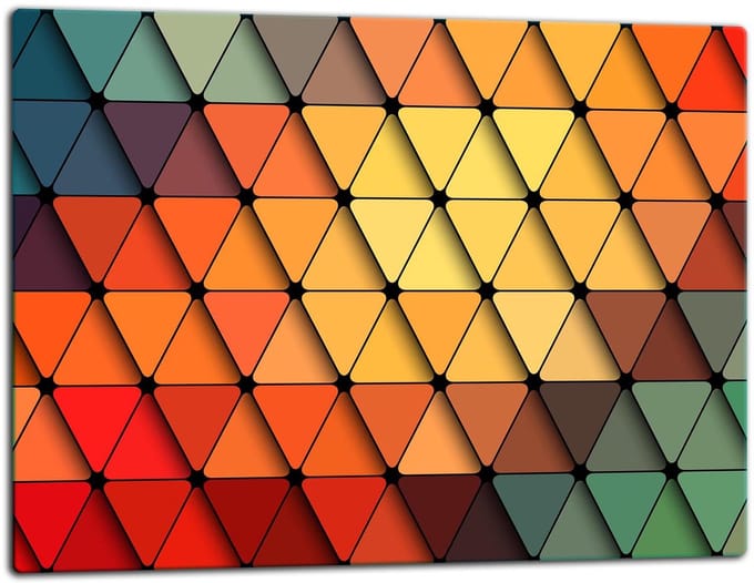 TMK ArtDeko - Snijplank - Glas - 52x40cm - Veelkleurig
