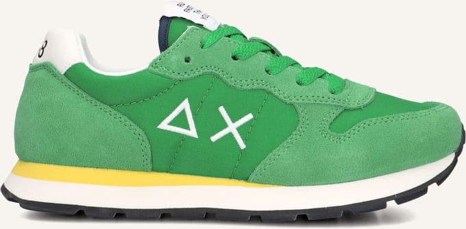 Sun68 Boys Tom Solid Sneakers Jongens - Leren Sneaker - Groen - Maat 37