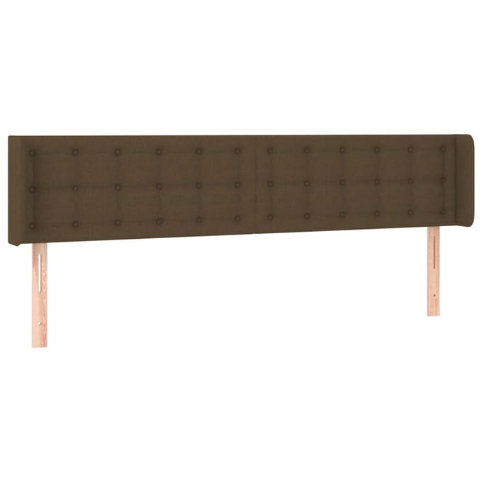 vidaXL - Hoofdbord - LED - 203x16x78/88 - cm - stof - donkerbruin