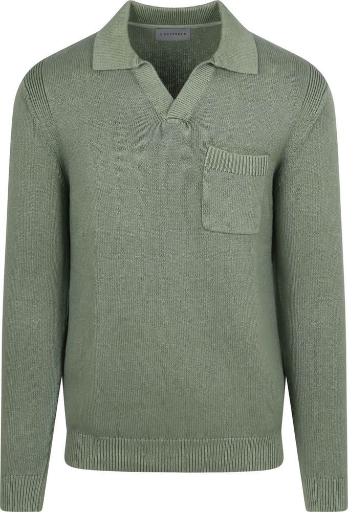 Suitable Raw Trui Riva Knit Groen - Maat M - Heren - Pullover