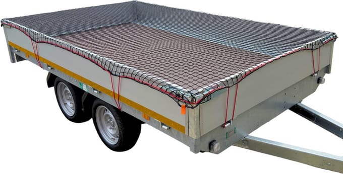 Premium aanhangernet - maasnet - 470x250 cm - inclusief elastiek rondom - UV bestendig