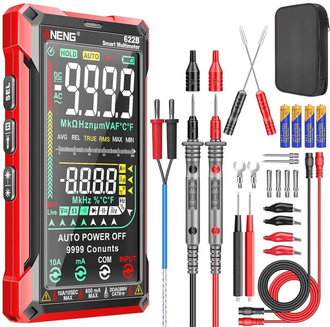 Digitale Multimeter 9999 Tellingen met Groot Kleurenscherm en NCV