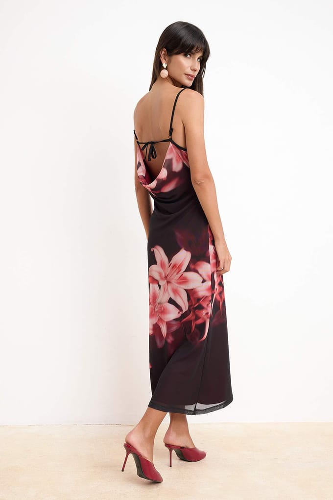 Mouwloze maxi-jurk met bloemenprint voor dames