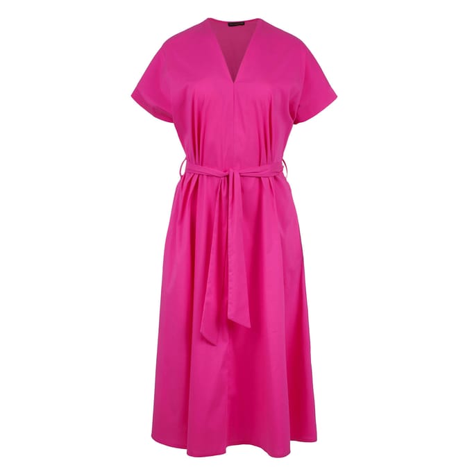 Fuchsia A-lijn Midi Jurk met Riem