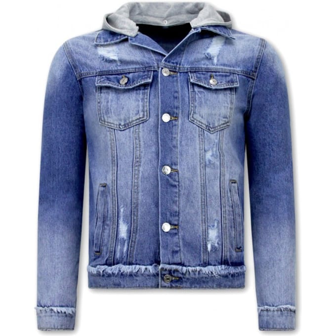 Blauwe Spijkerjas Heren met Capuchon -RJ9031- Blauw