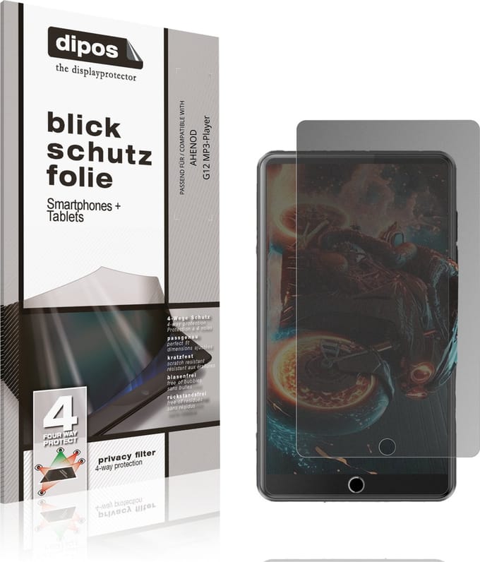 dipos – Matte Privacy Screenprotector geschikt voor AHENOD G12 MP3-Player | Anti-Spy Beschermfolie